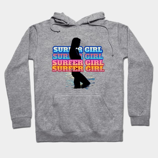 Surfer girl t-shirt designs Hoodie by Coreoceanart